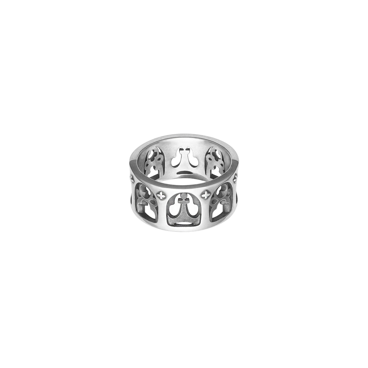 FRONT Chess Pieces Silver Ring