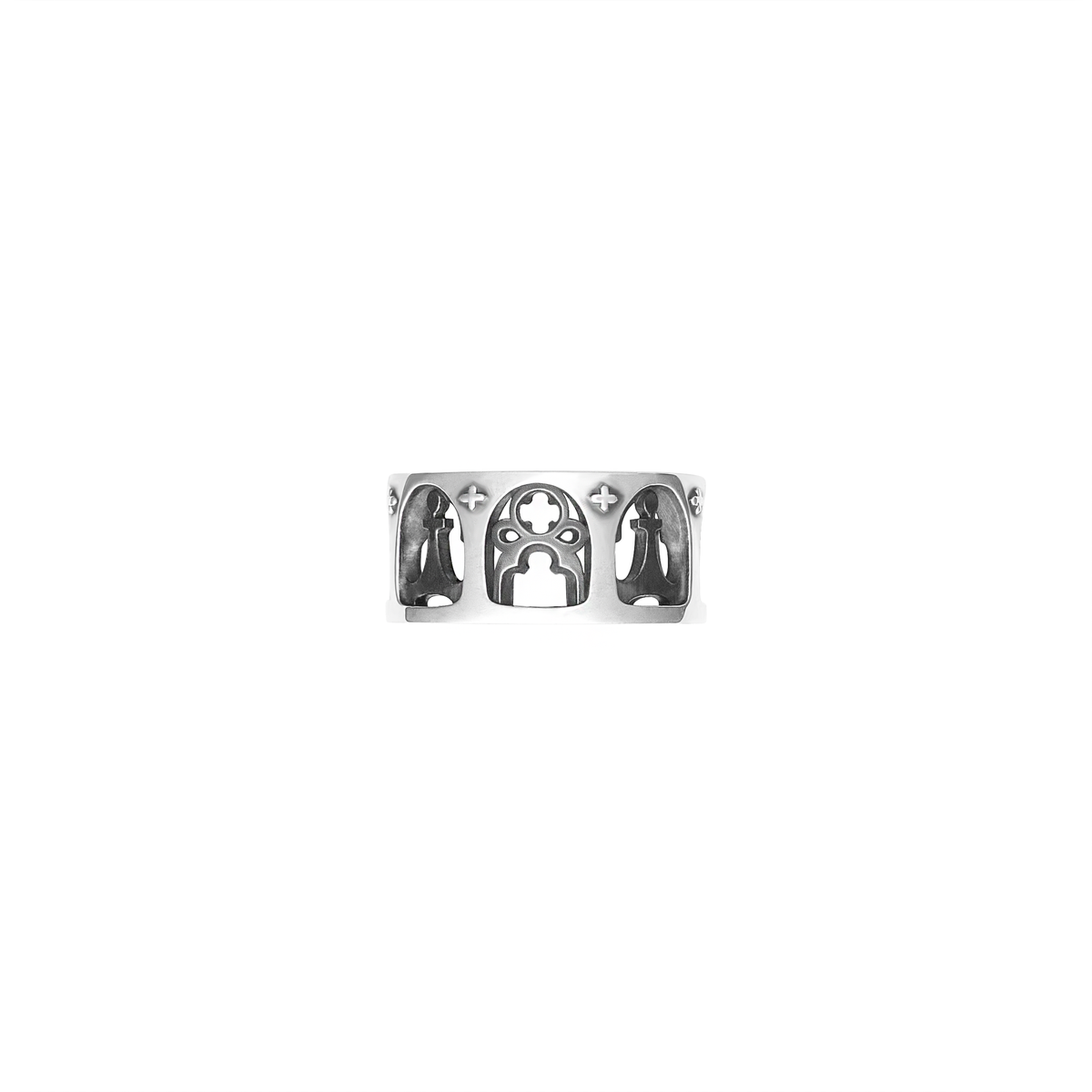 FRONT Chess Pieces Silver Ring
