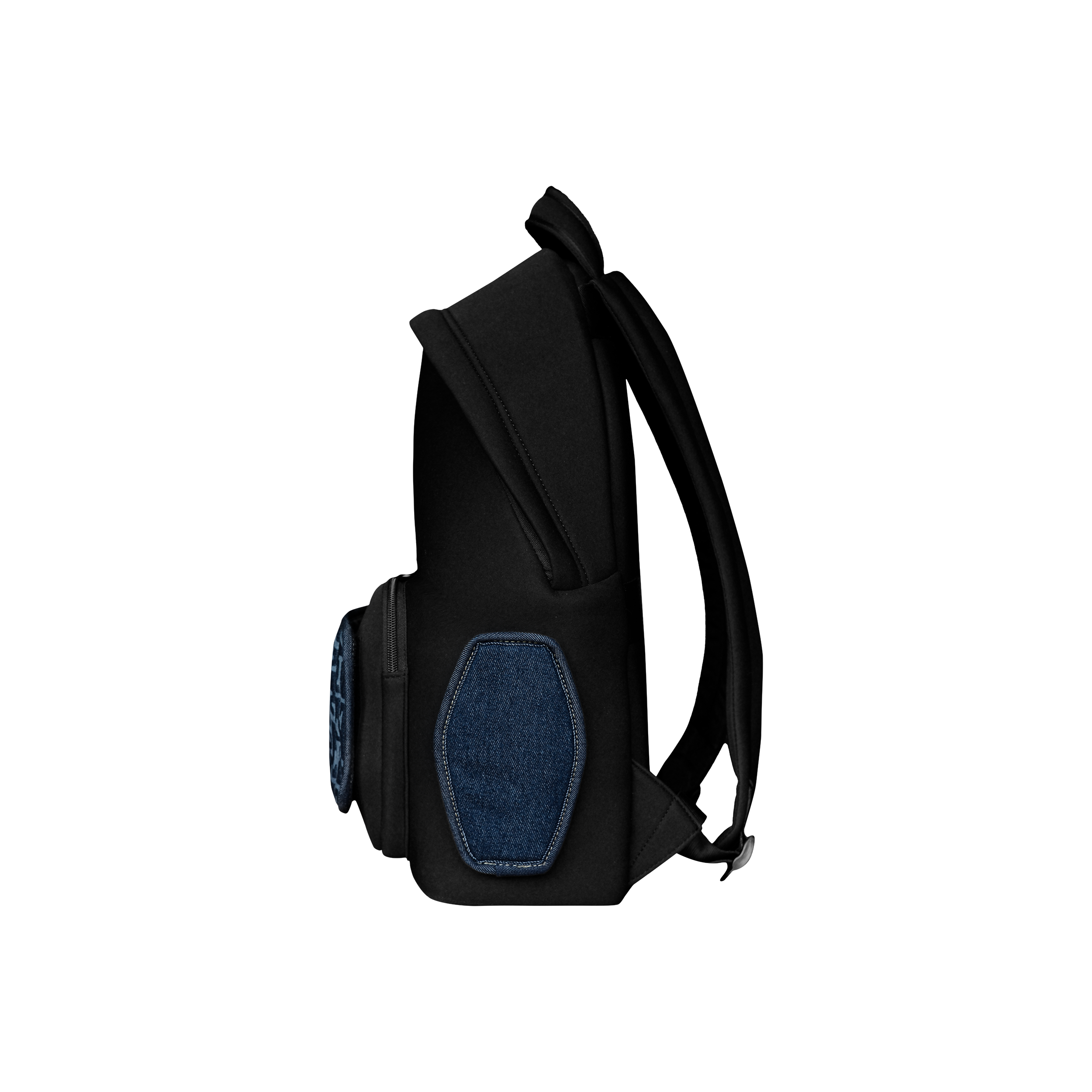 COMBO FRONT The Rook Backpack D421 | BLACK + Module | WASH DENIM