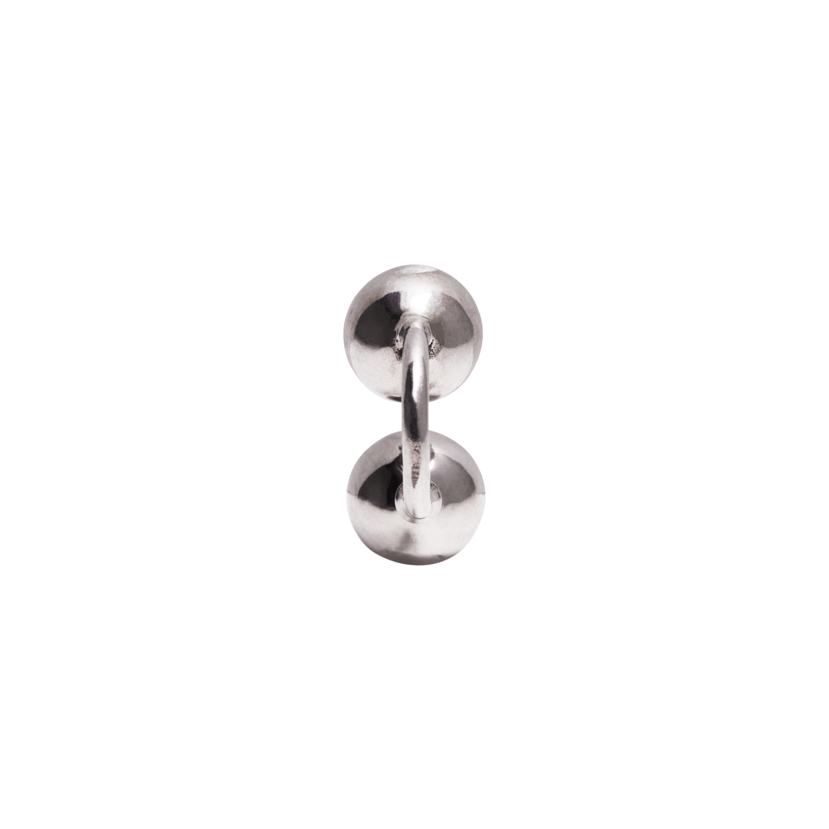 FRONT Double Orb Silver Earring