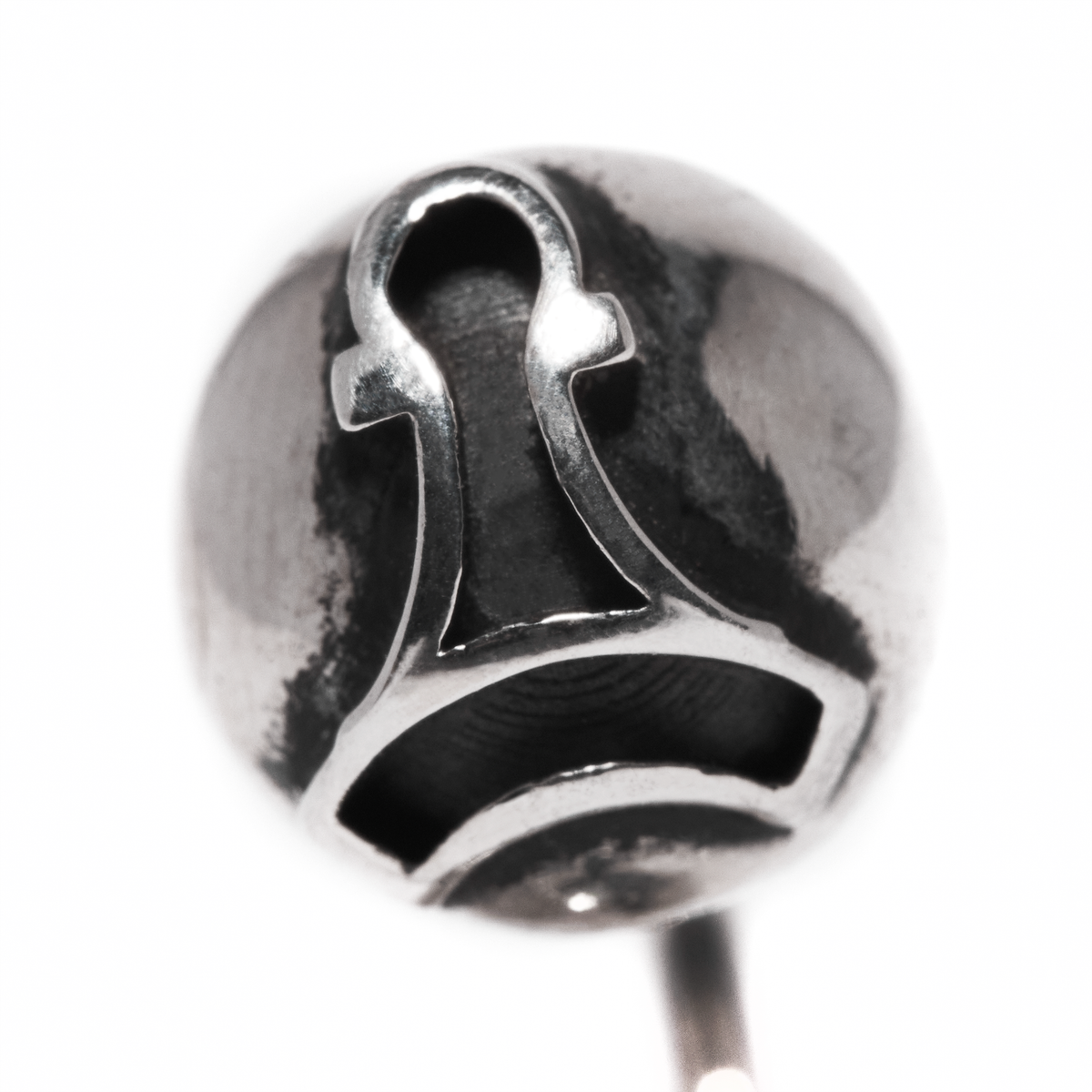 FRONT Double Orb Silver Earring