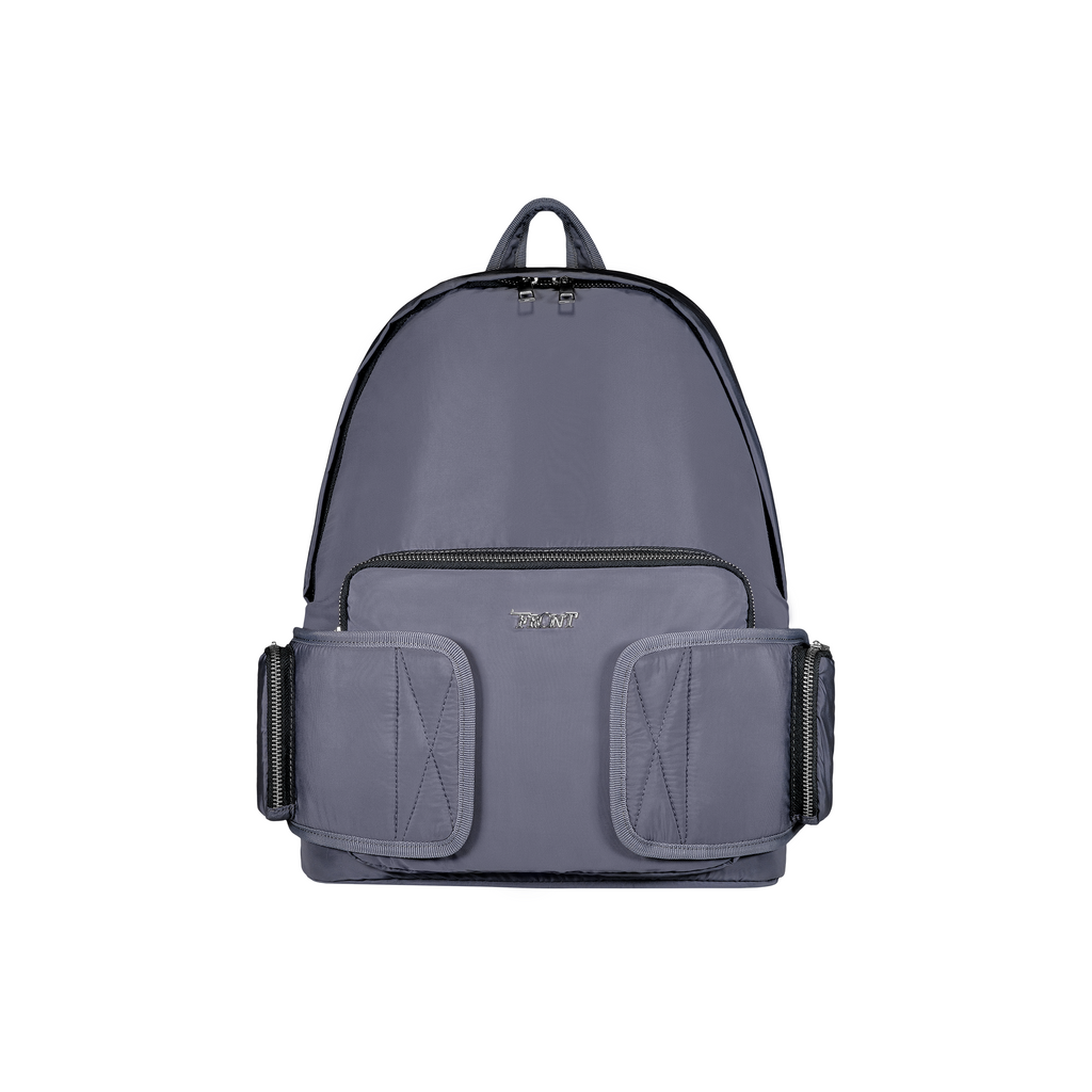 FRONT Nylon Backpack D424 - STORM GREY - M