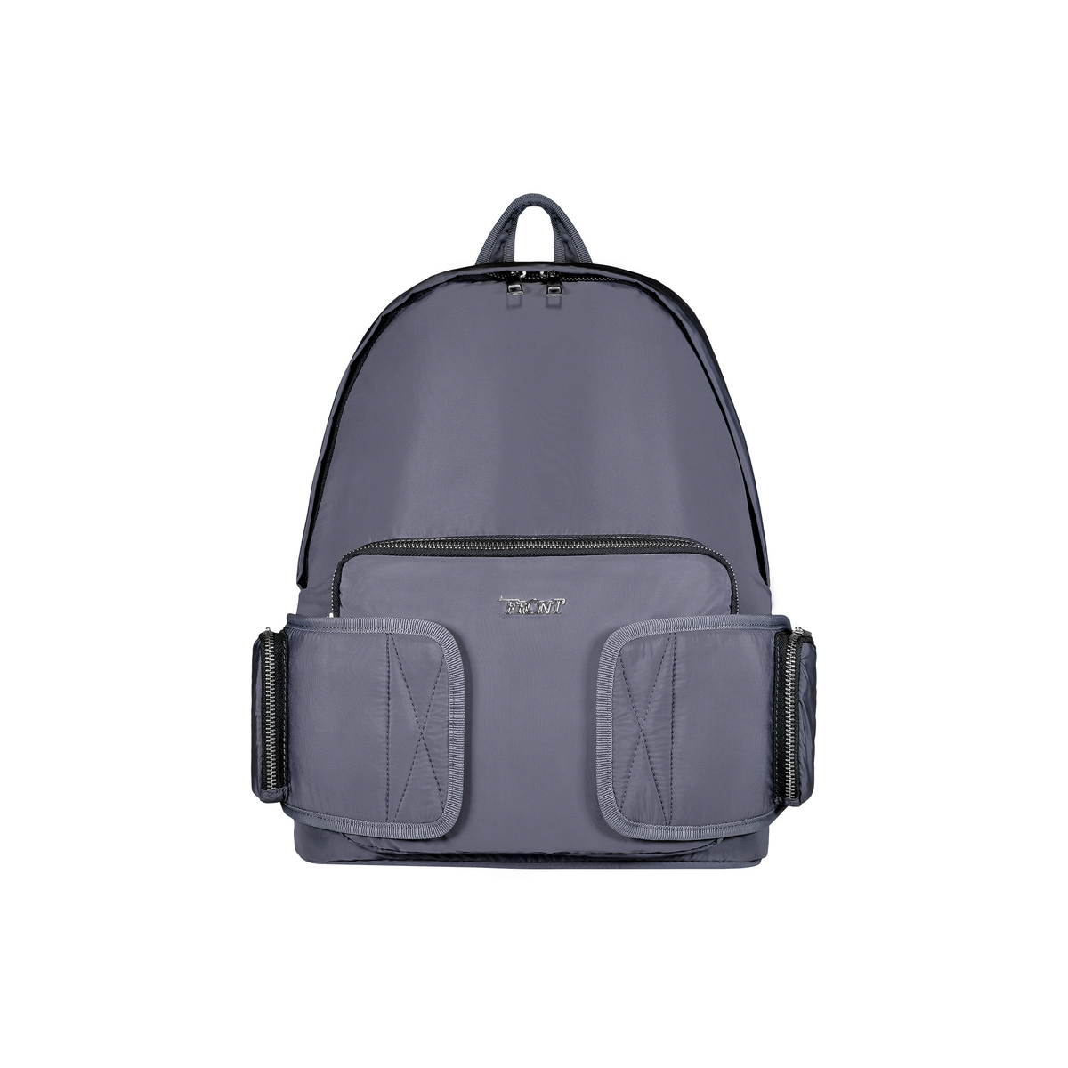 FRONT Nylon Backpack D424 - STORM GREY - M