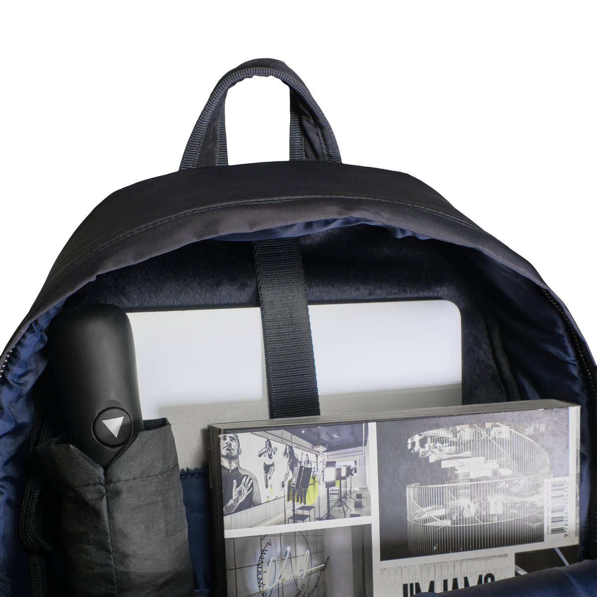 FRONT Nylon Backpack D424 - STORM GREY - M