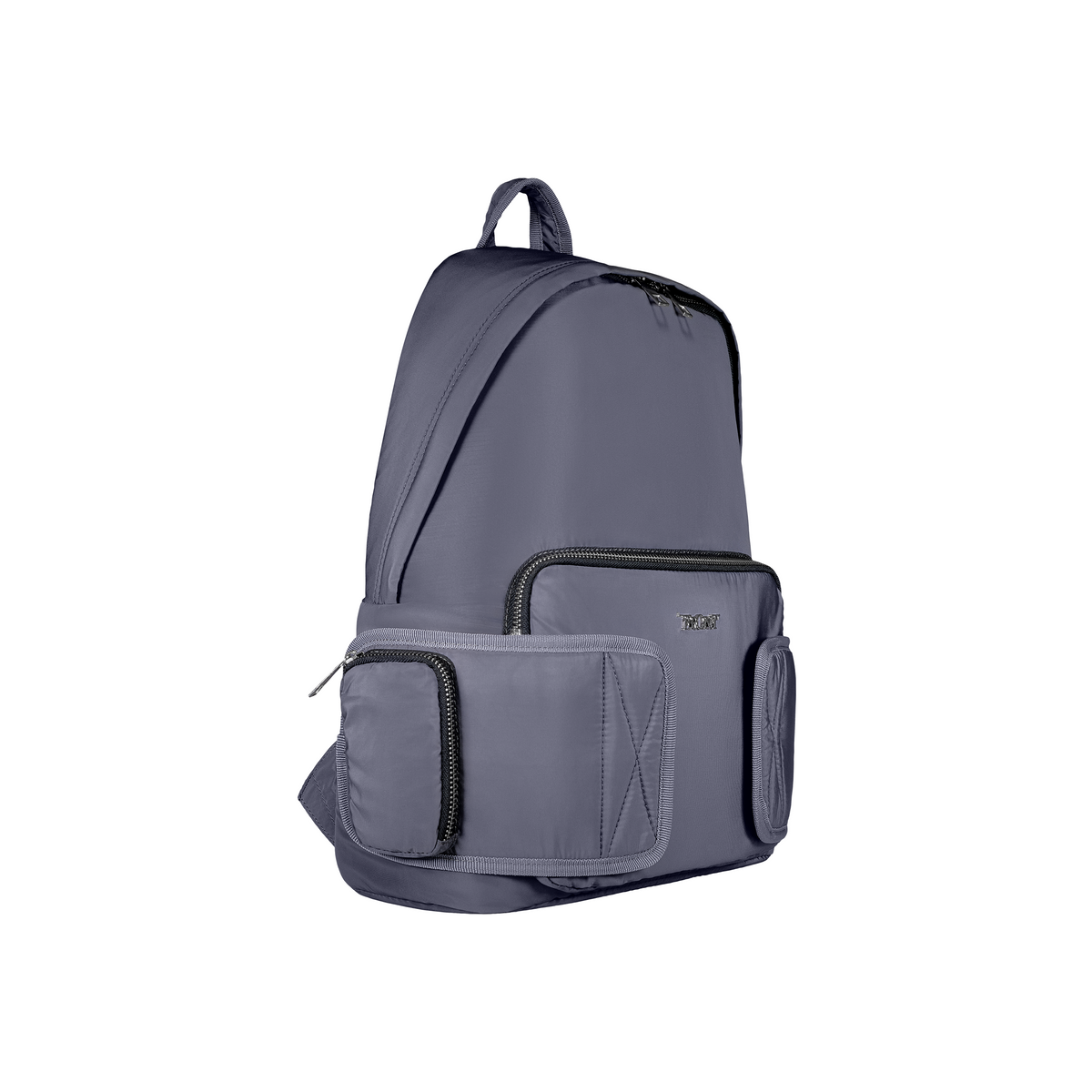 FRONT Nylon Backpack D424 - STORM GREY - M