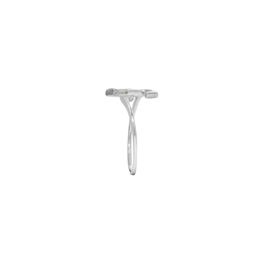 FRONT The F Sterling Silver Ring