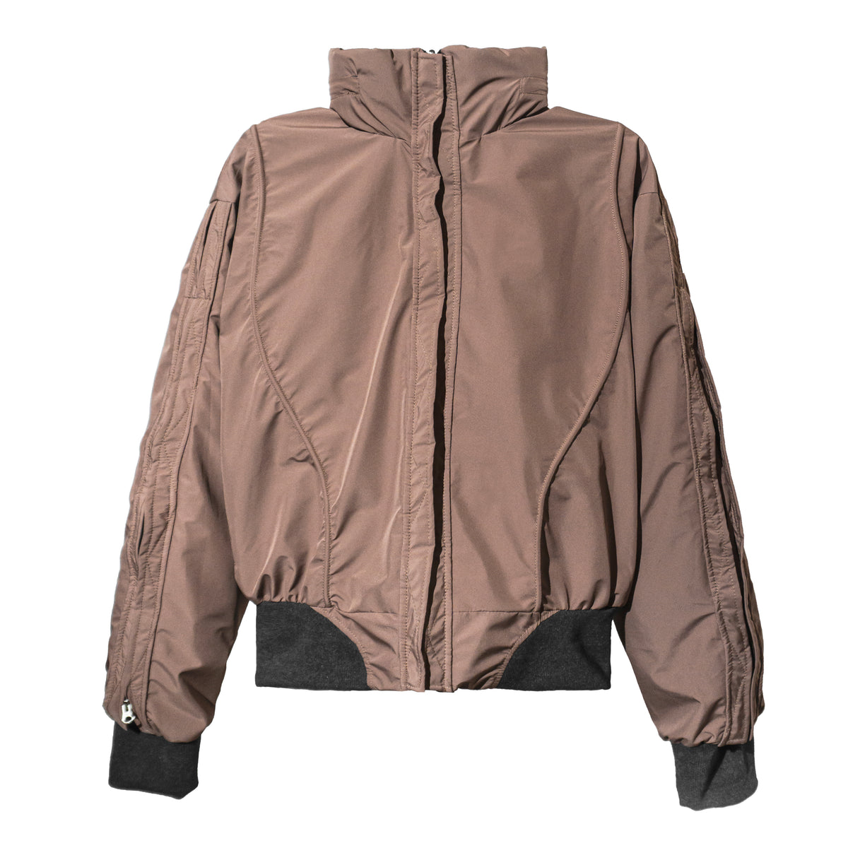 FRONT The Rook Fork Hooded Bomber Jacket YE21 - BROWN