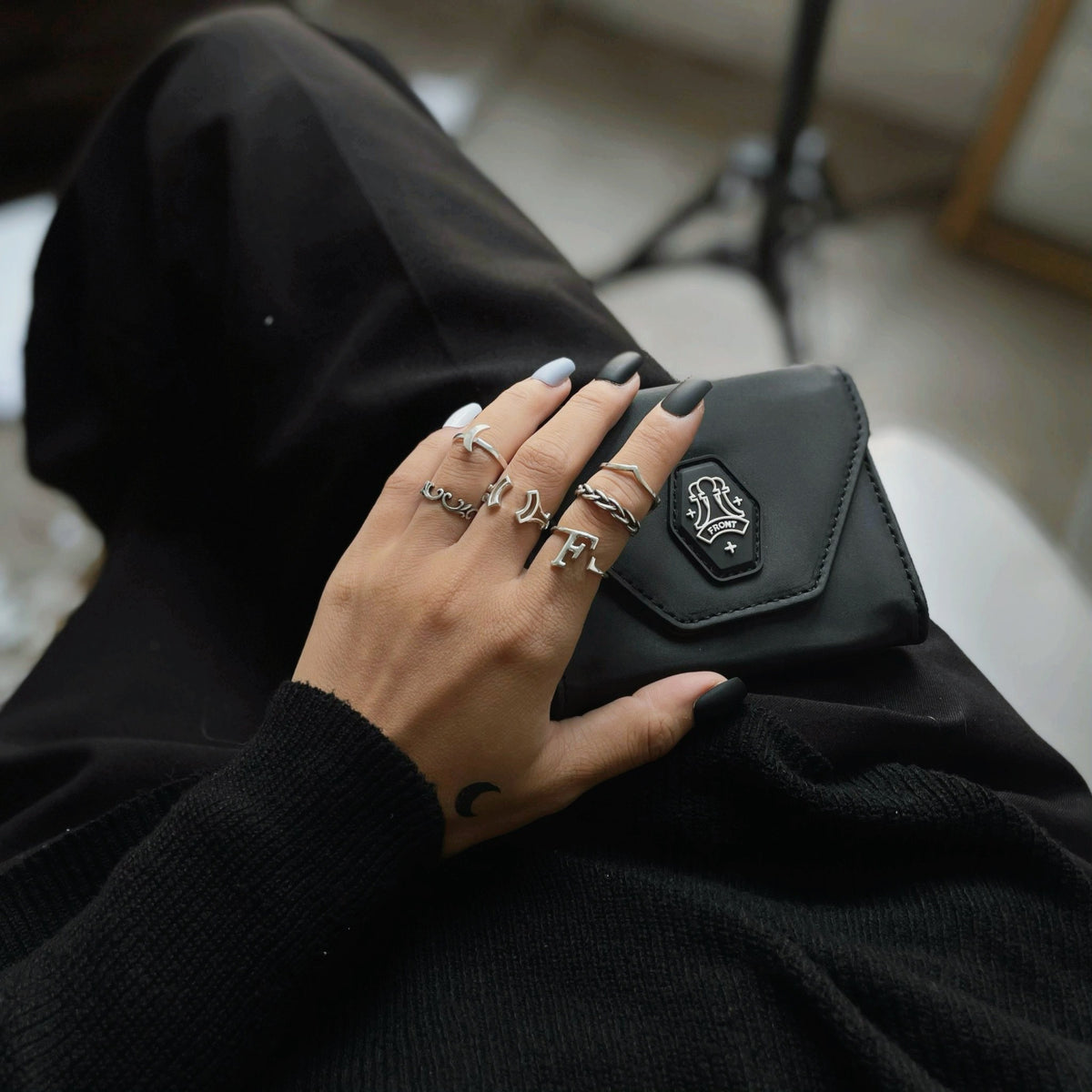 FRONT The F Sterling Silver Ring