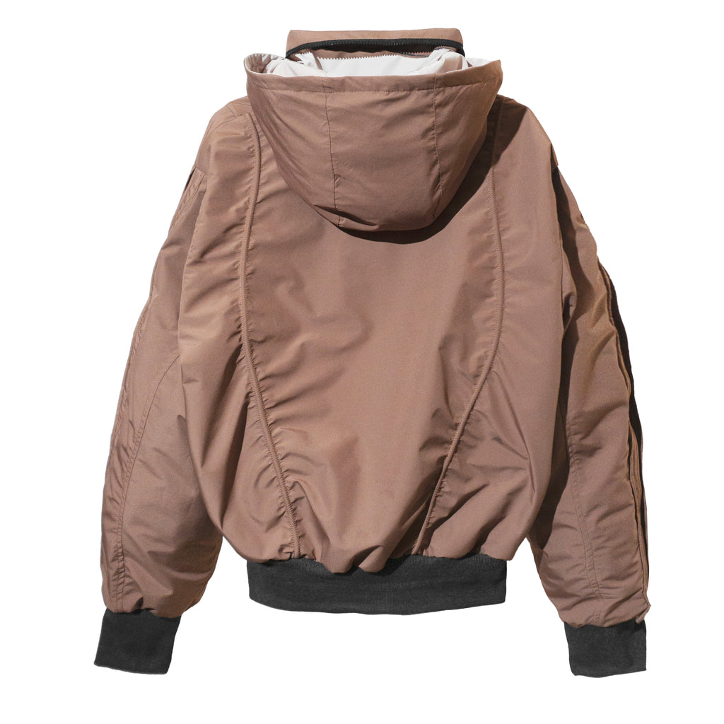 FRONT The Rook Fork Hooded Bomber Jacket YE21 - BROWN