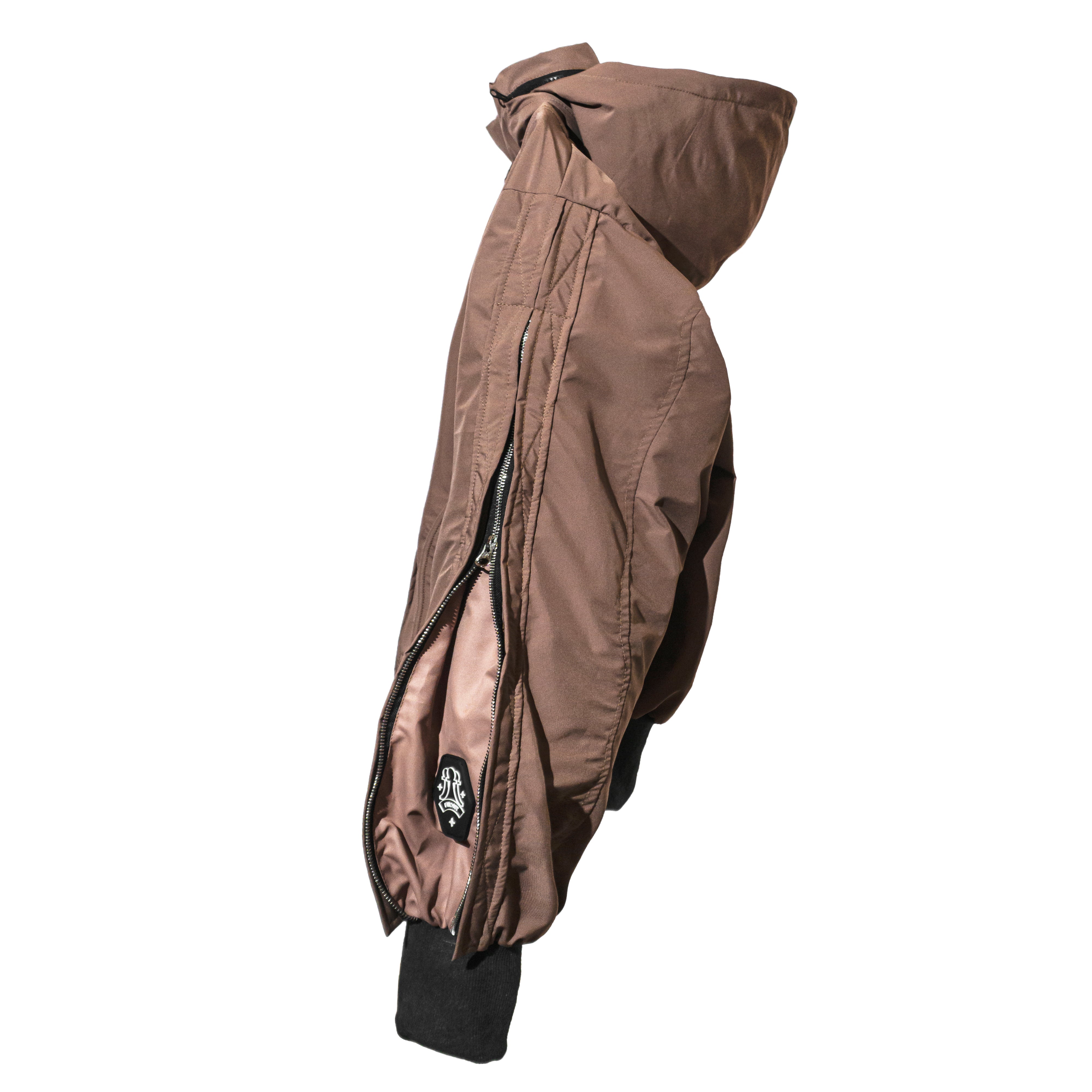 FRONT The Rook Fork Hooded Bomber Jacket YE21 - BROWN