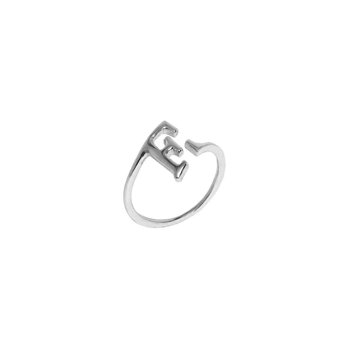 FRONT The F Sterling Silver Ring
