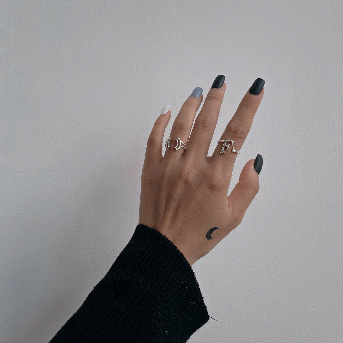 FRONT The F Sterling Silver Ring