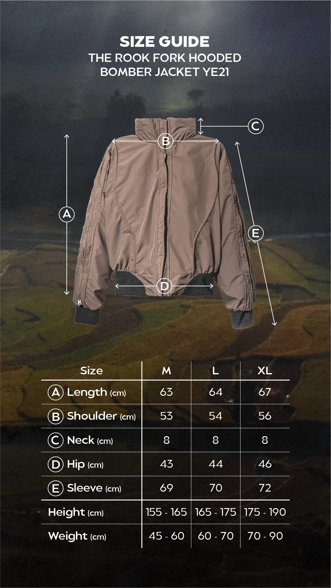 FRONT The Rook Fork Hooded Bomber Jacket YE21 - BROWN