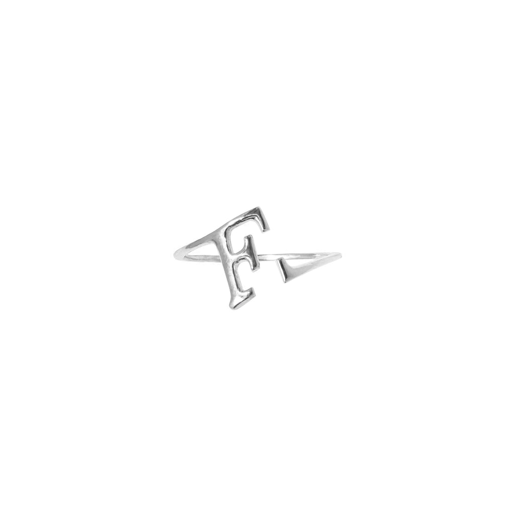 FRONT The F Sterling Silver Ring