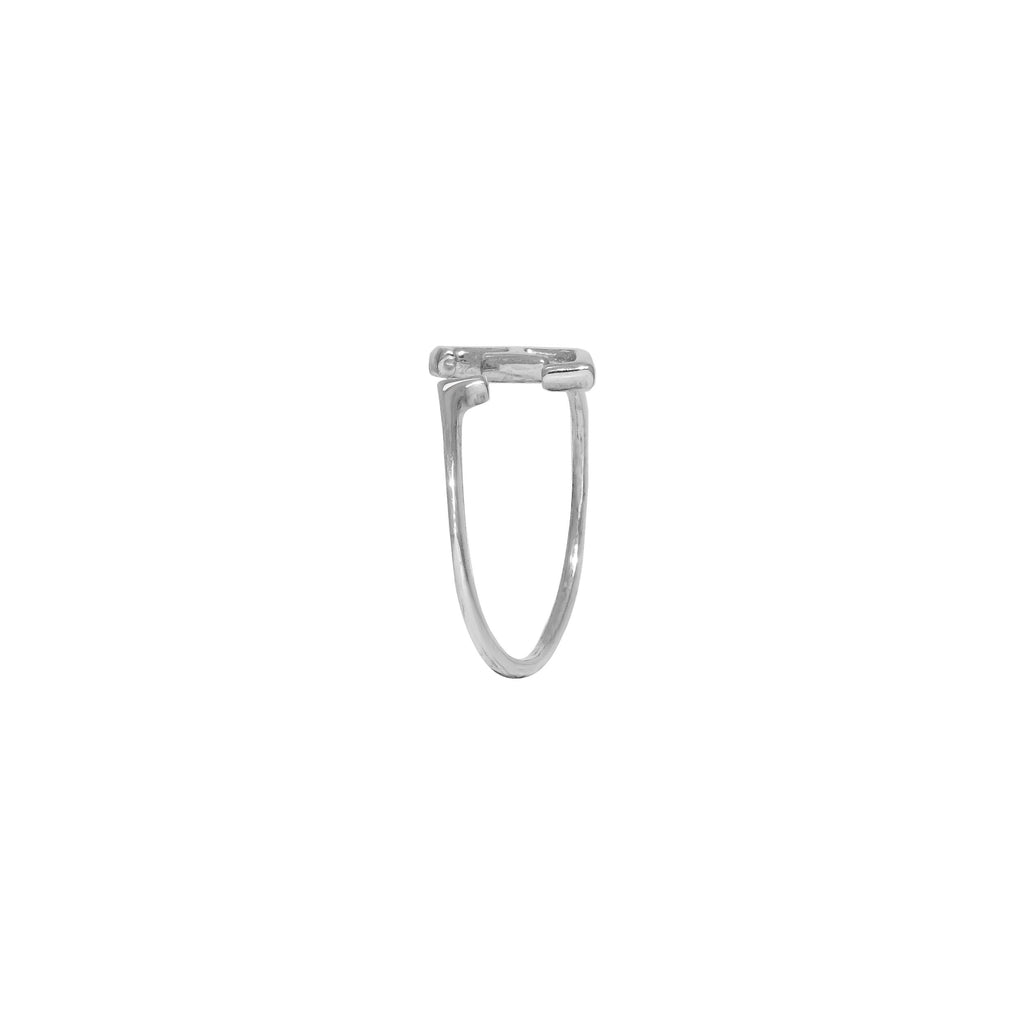 FRONT The F Sterling Silver Ring